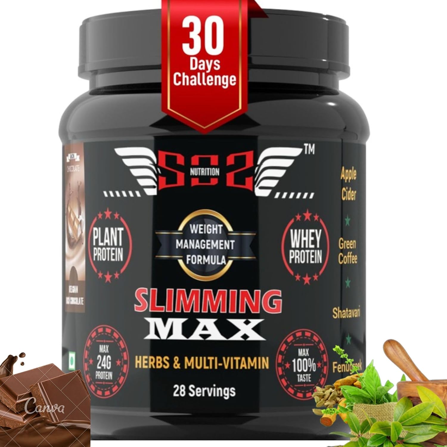 Slimming Max Women Protein Powder 910gm | Chocolate Flavour | Weight Loss Protein Powder