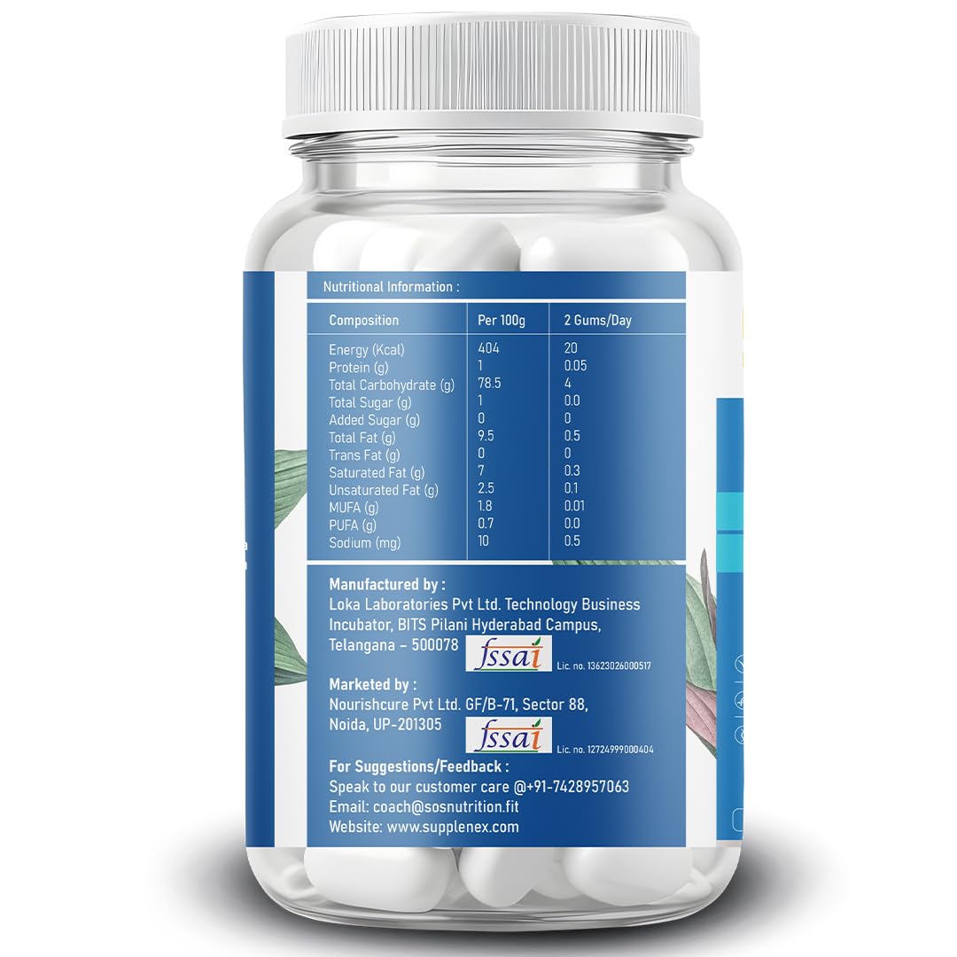 Supplenex Ginseng Chewing Gum | Panax Ginseng Extract | Energy & Vitality Support | 30 Gums