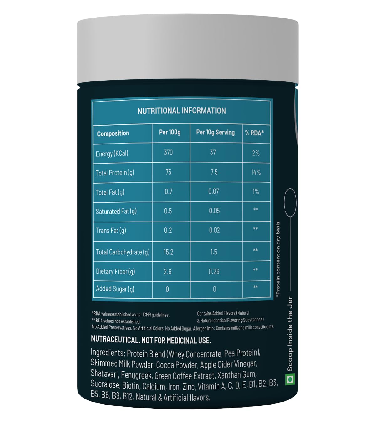 SOS Nutrition Size Zero Slimming Shake High Protein Whey & Plant Blend with Herbs & Multivitamins (Chocolate, 300g)