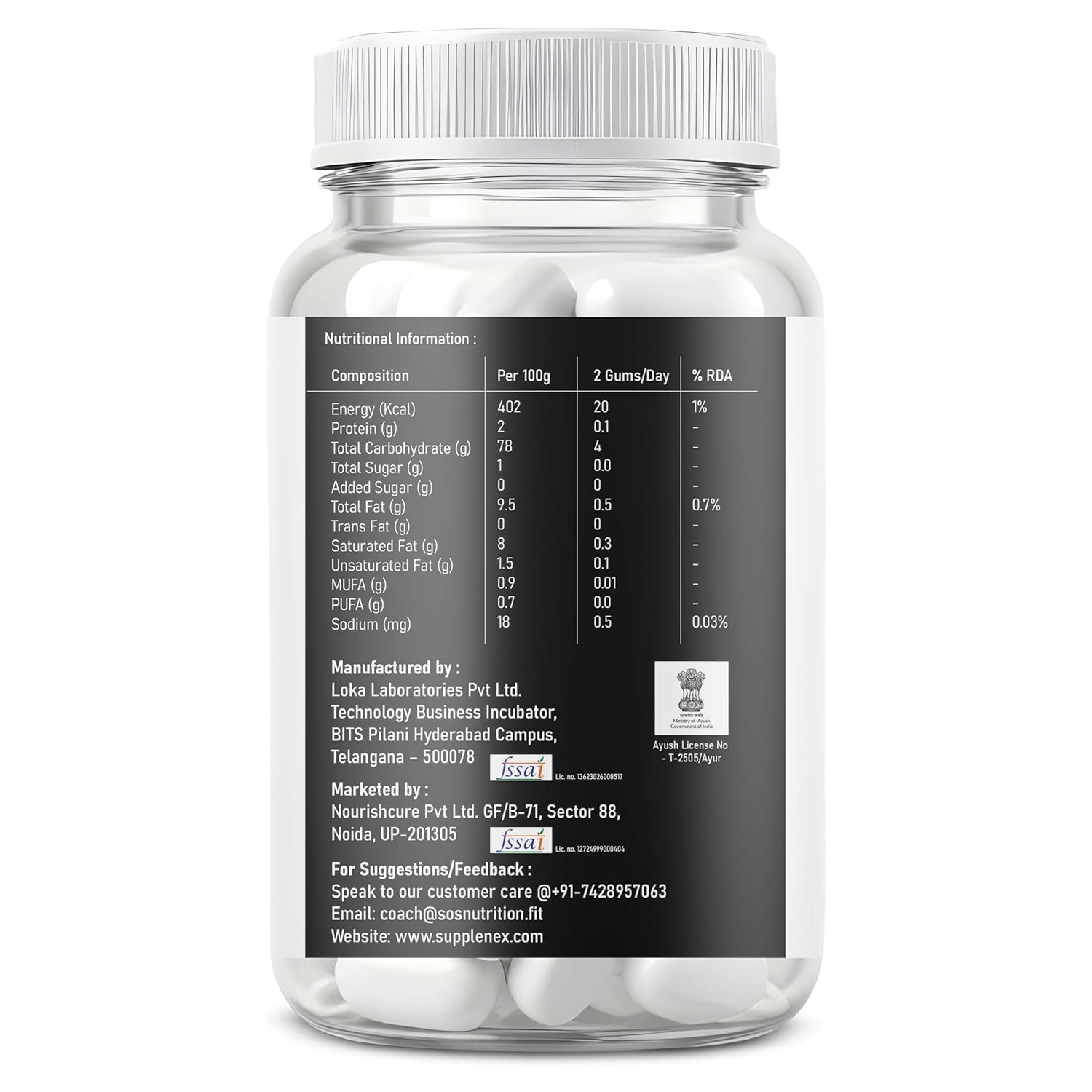 Supplenex Himalayan Shilajit & Ashwagandha Gummies | Energy & Stamina Boost | Sugar-Free | Unisex | 30 Gum