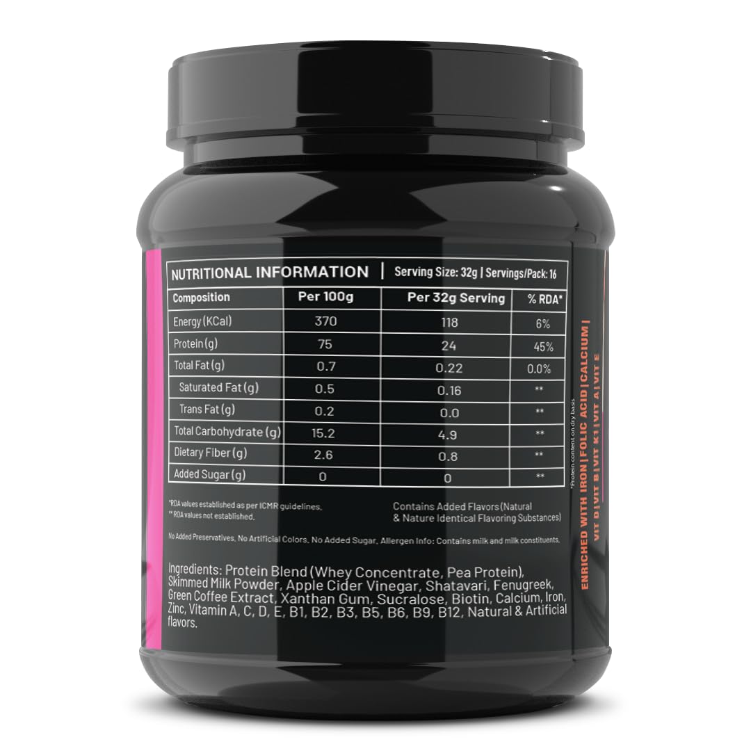 Slimming Max Women Protein Powder 500gm | Strawberry Flavour | Weight Loss Protein Powder