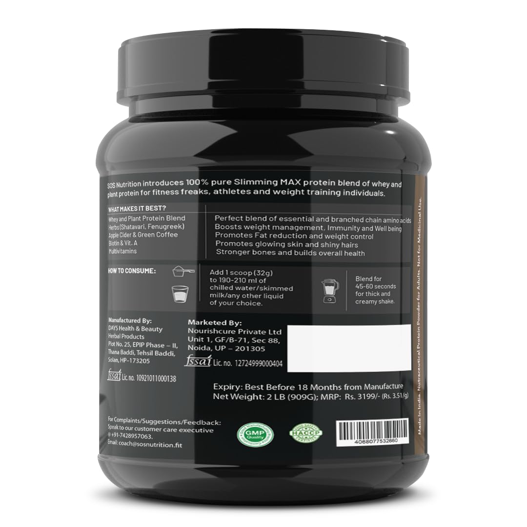 Slimming Max Women Protein Powder 910gm | Chocolate Flavour | Weight Loss Protein Powder