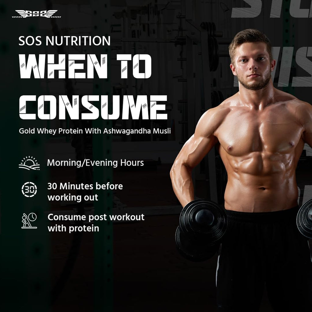 SOS Nutrition Gold Whey Protein Powder (Chocolate 454g) (Pack of 2) For Men Women 5.5g BCAAs, 30 Serving