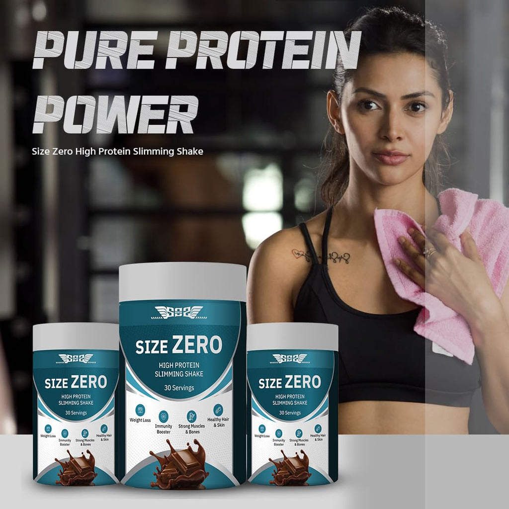 SOS Nutrition Size Zero Slimming Shake High Protein Whey & Plant Blend with Herbs & Multivitamins (Chocolate, 300g)
