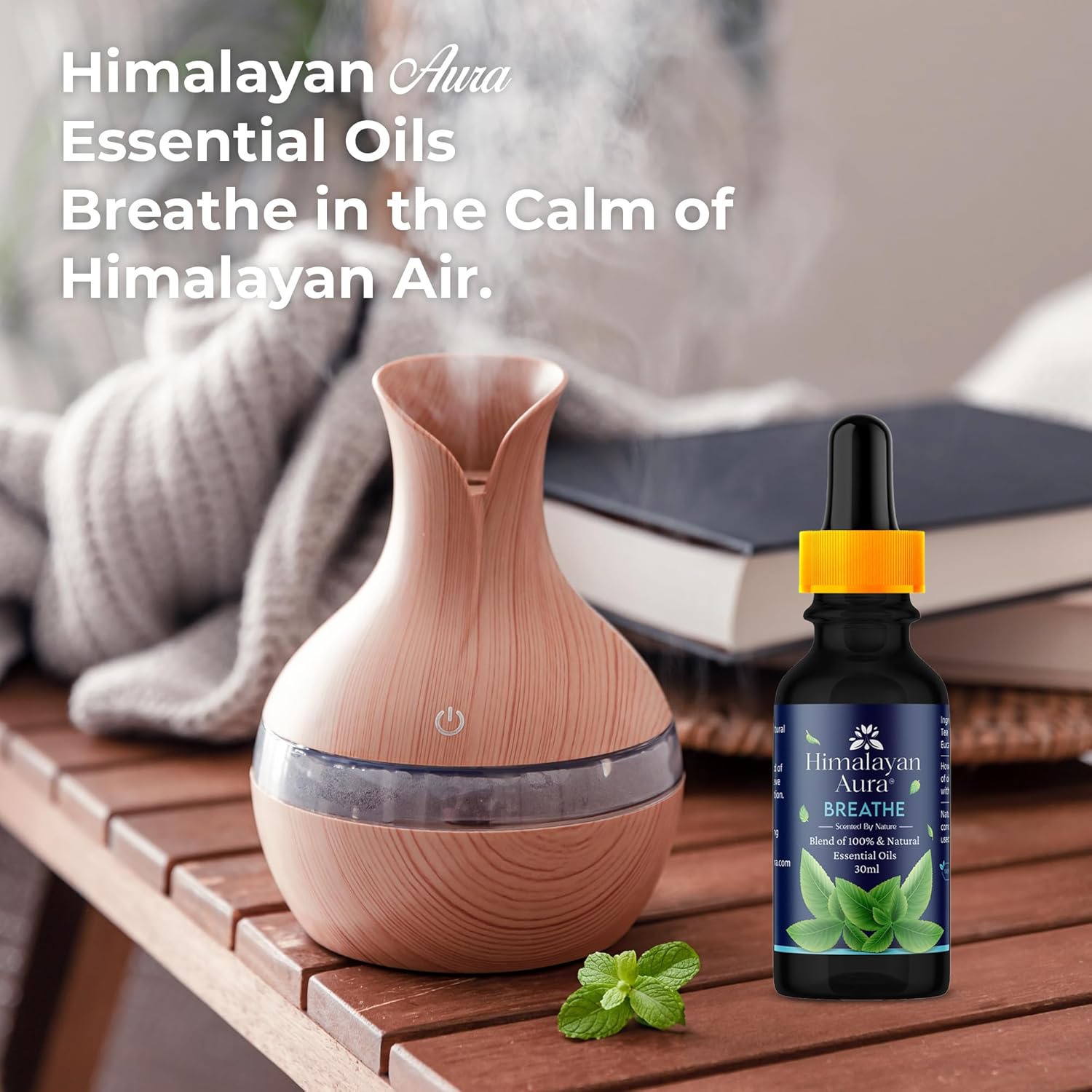 Himalayan Aura Breathe Essential Oil | Clear Breathing, Pure Essential Oil for Breathing & Relaxation | Aromatherapy | 30 ML
