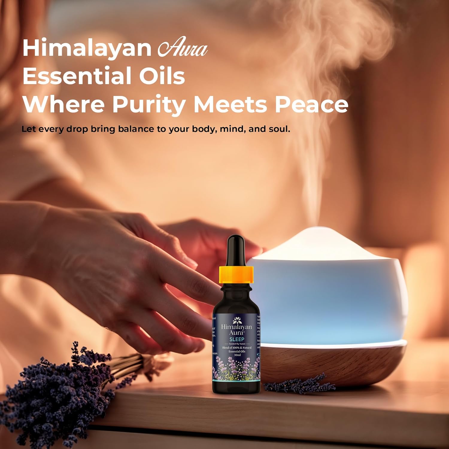 Himalayan Aura Sleep Essential oil for Home diffuser | Lavender Essential Oil for Aromatherapy | 30ML