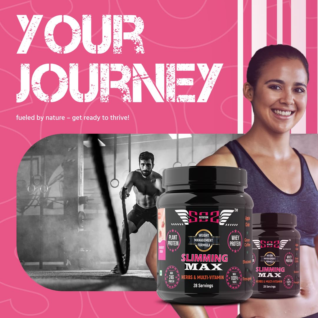Slimming Max Women Protein Powder 909gm | Strawberry Flavour | Weight Loss Protein Powder
