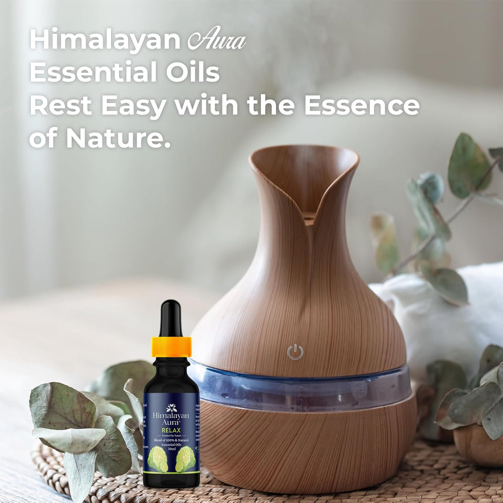 Himalayan Aura Relax Essential Oil Diffuse Blend | 100 % Natural & Pure Aromatherapy For Stress Relief & Healing | 30ML