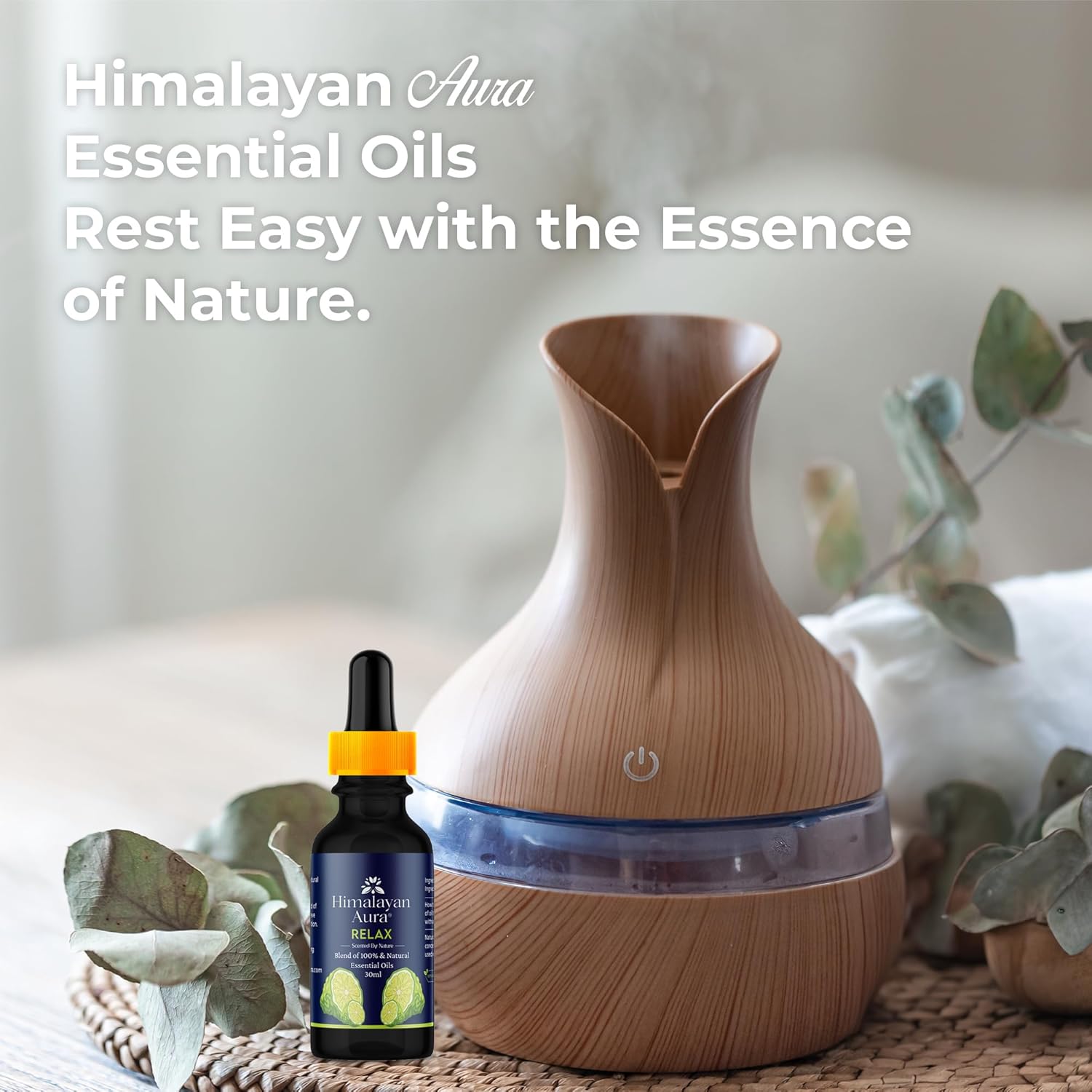 Himalayan Aura Relax Essential Oil Diffuse Blend | 100 % Natural & Pure Aromatherapy For Stress Relief & Healing | 30ML