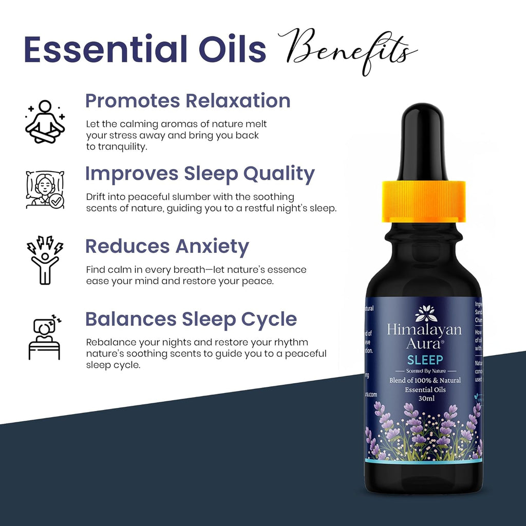 Himalayan Aura Sleep Essential oil for Home diffuser | Lavender Essential Oil for Aromatherapy | 30ML