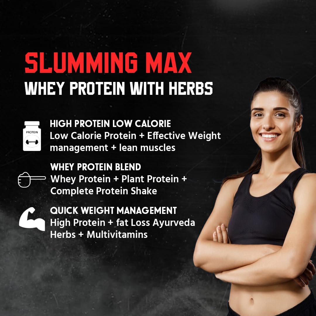 Slimming Max Women Protein Powder 909gm | Strawberry Flavour | Weight Loss Protein Powder