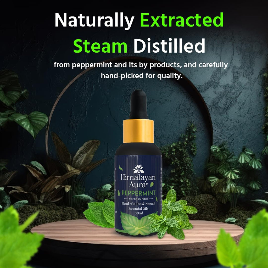 Himalayan Aura Peppermint Essential Oil 30ml – Skin & Aromatherapy Organic & Edible