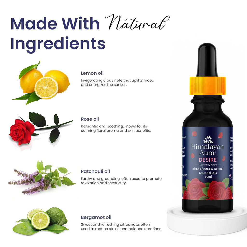 Himalayan Aura Desire Essential Oil 30ml – Natural Aroma for Home & Diffusers
