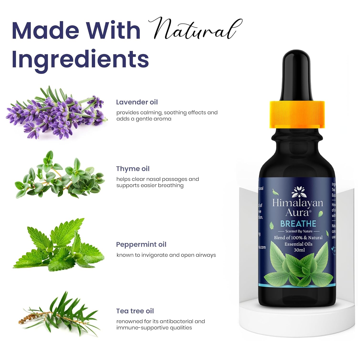 Himalayan Aura Breathe Essential Oil | Clear Breathing, Pure Essential Oil for Breathing & Relaxation | Aromatherapy | 30 ML