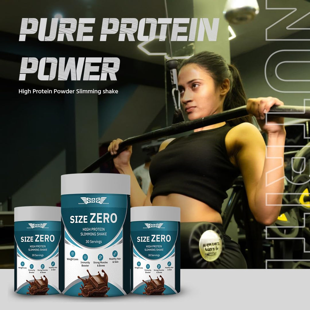 SOS Nutrition Size Zero Slimming Shake High Protein Whey & Plant Blend with Herbs & Multivitamins (Chocolate, 300g)