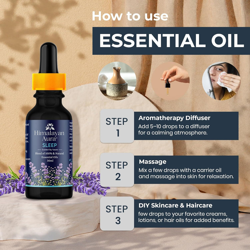Himalayan Aura Sleep Essential oil for Home diffuser | Lavender Essential Oil for Aromatherapy | 30ML