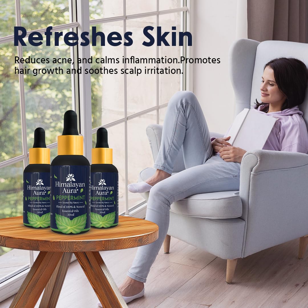 Himalayan Aura Peppermint Essential Oil 30ml – Skin & Aromatherapy Organic & Edible