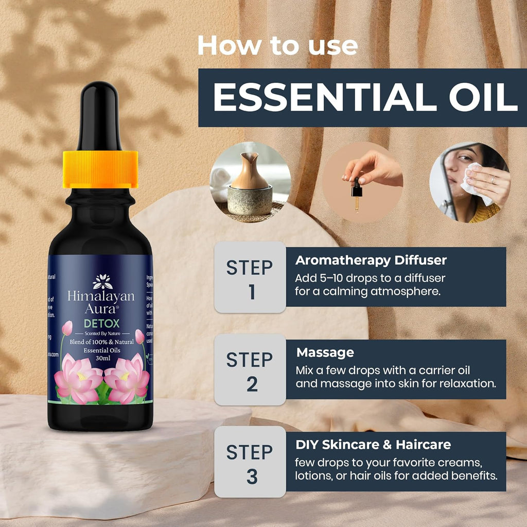 Himalayan Aura Detox Essential Oil |100% Pure & Natural Essential Oils with Therapeutic Grade for Cleansing, Healing, and Aromatherapy | 30 ML