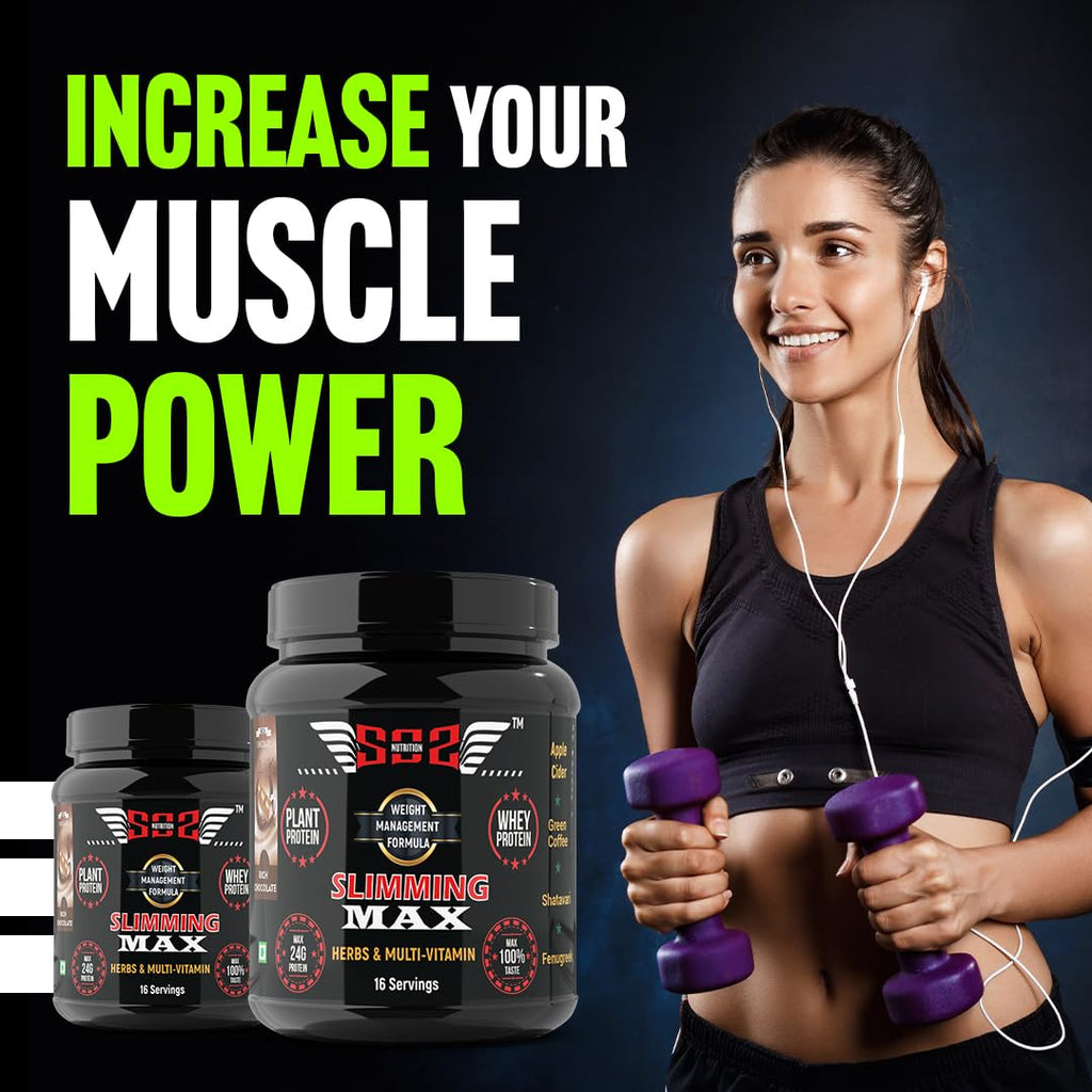 Slimming Max Women Protein Powder 500gm | Chocolate Flavour | Weight Loss Protein Powder