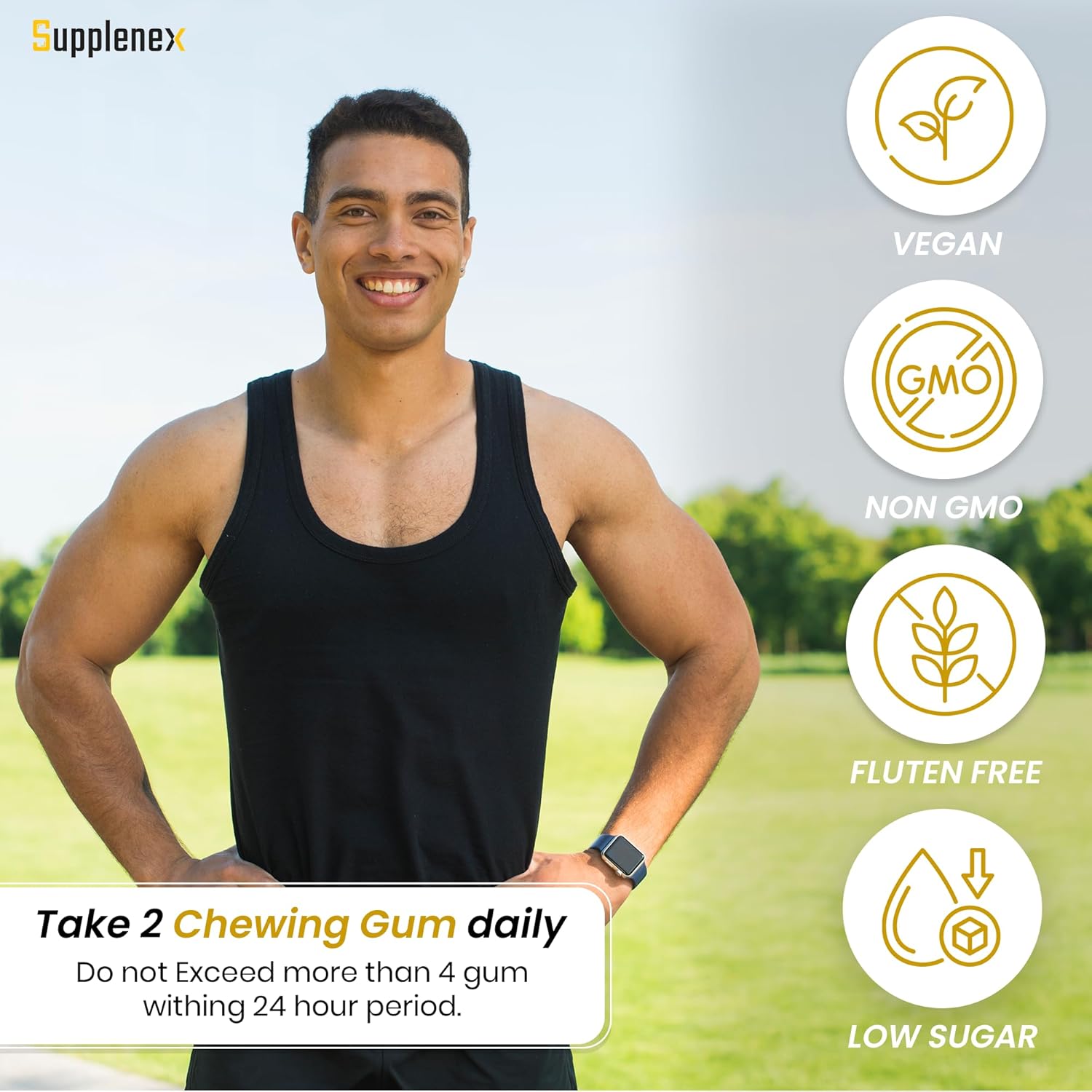 Supplenex Himalayan Shilajit & Ashwagandha Gummies | Energy & Stamina Boost | Sugar-Free | Unisex | 30 Gum