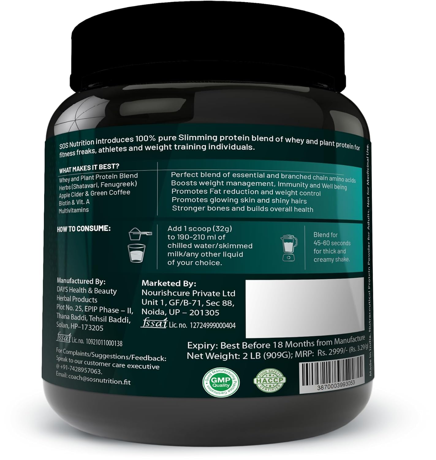 Slimming Whey Protein Powder for Women 1kg | Weight Loss Protein Powder