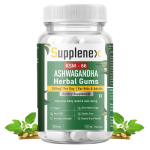 Supplenex Ashwagandha KSM66 Herbal Gum Helps Anxiety & Stress Relief For Men & Women | 30 Gums