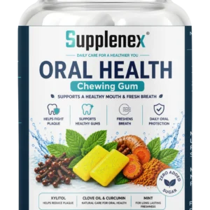 Supplenex Oral Health Gum, Clove Oil Curcumin & Xylitol, Zero Sugar 30 Gums